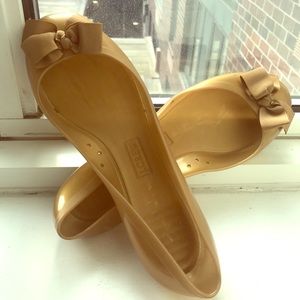SALE! Gold J. Crew Waterproof Flats